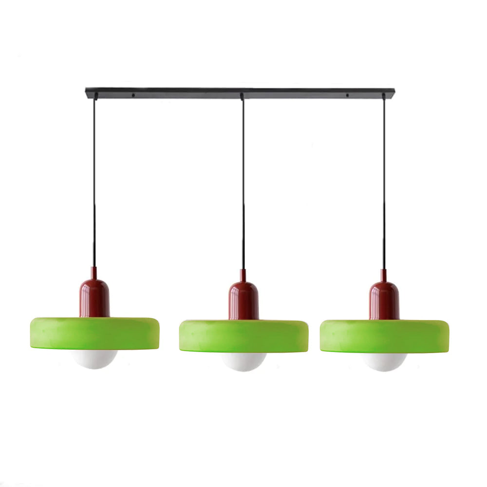 Three Head Bauhaus Style Minimalist Glass Pendant Light