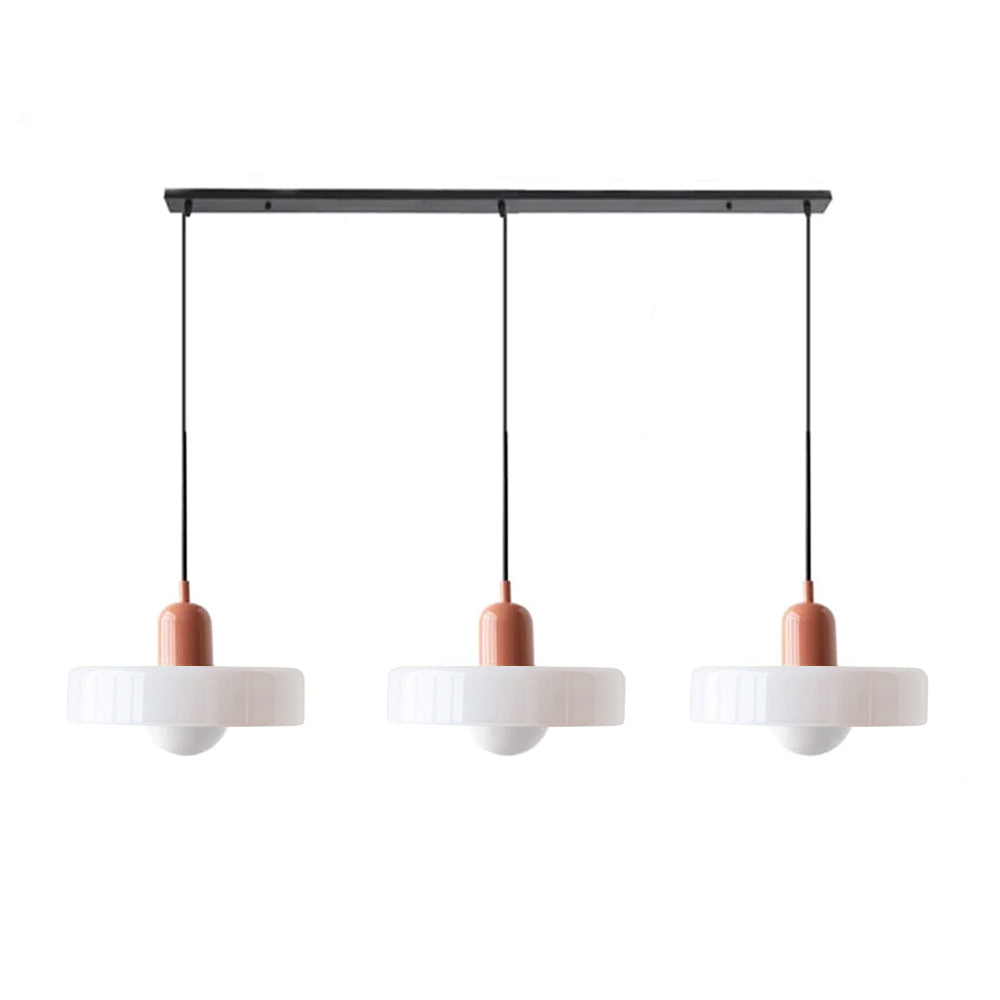 Three Head Bauhaus Style Minimalist Glass Pendant Light