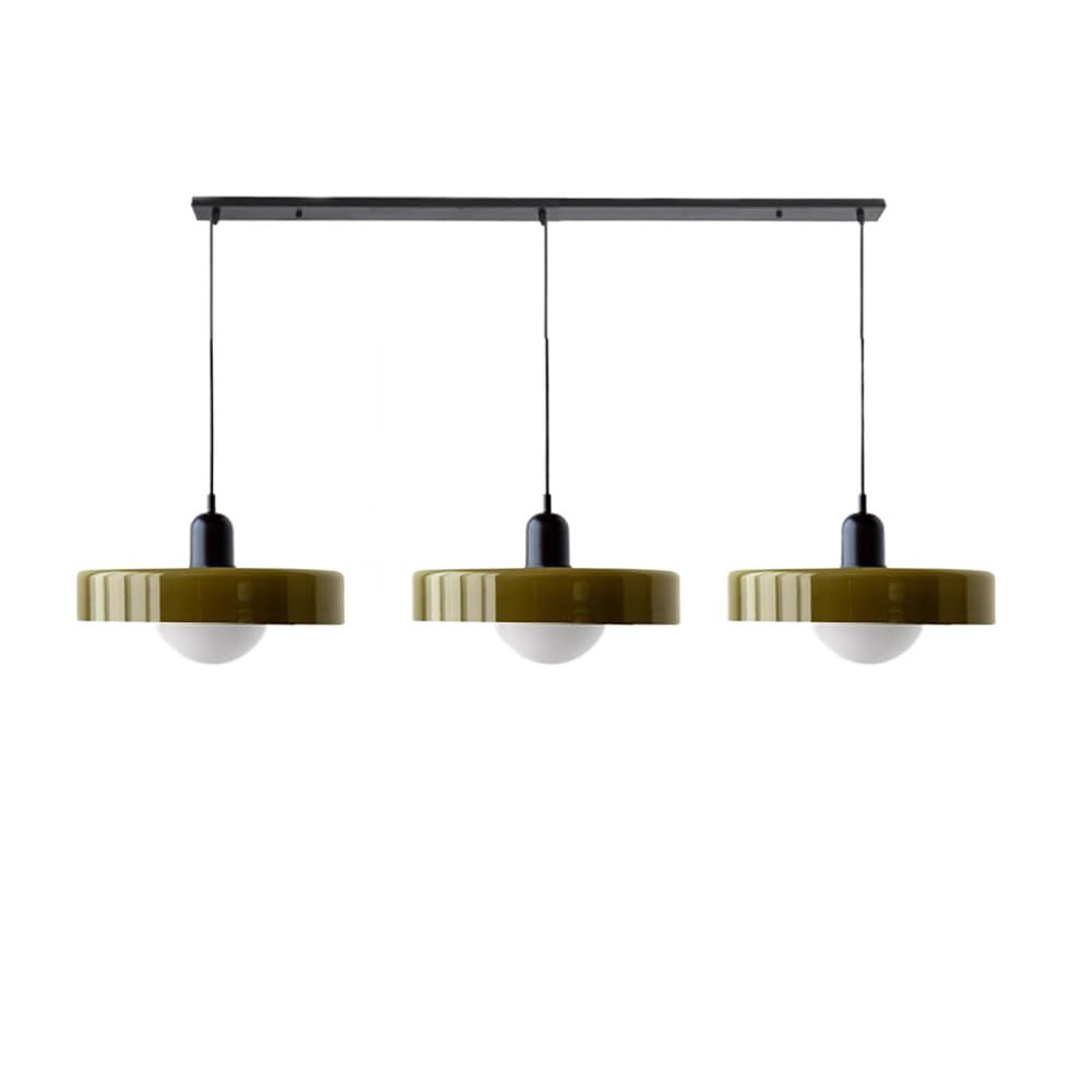 Three Head Bauhaus Style Minimalist Glass Pendant Light