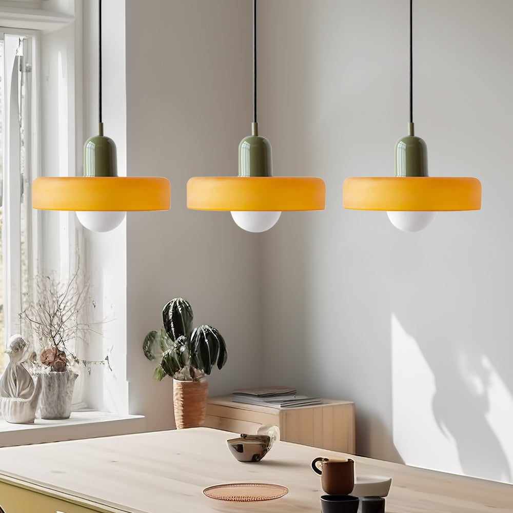 Three Head Bauhaus Style Minimalist Glass Pendant Light