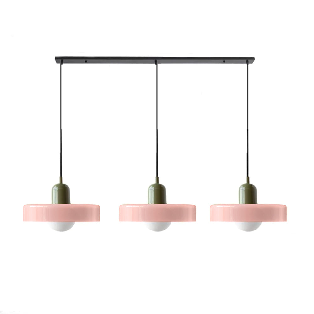 Three Head Bauhaus Style Minimalist Glass Pendant Light