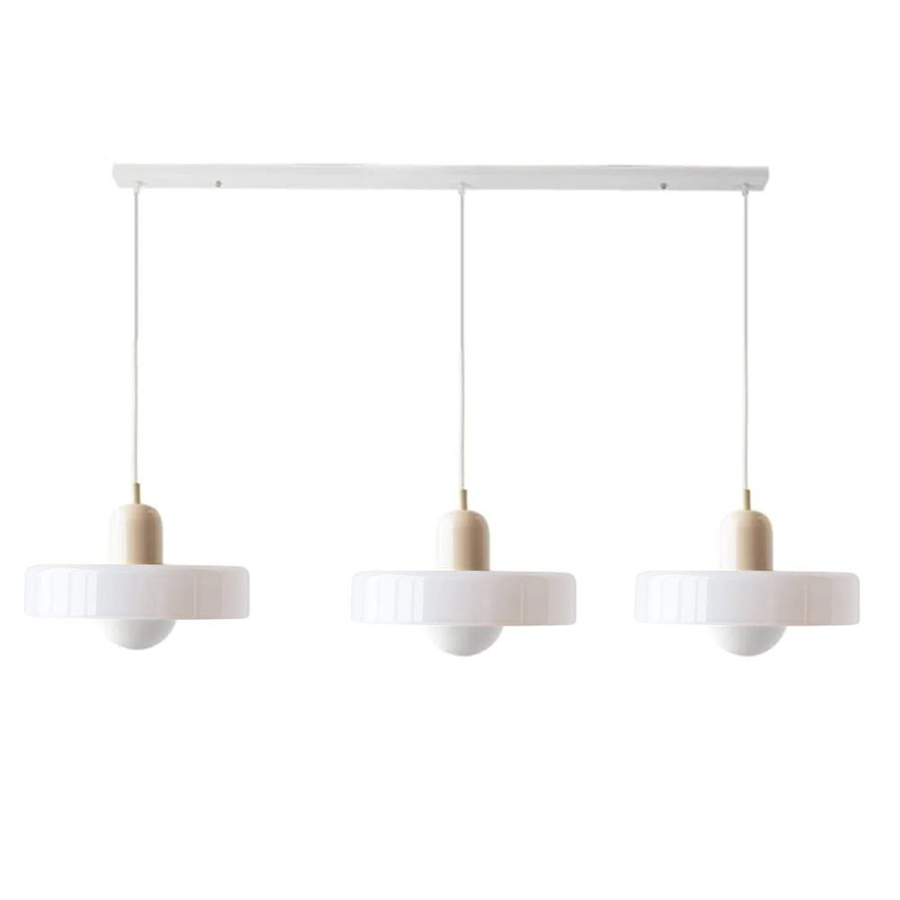 Three Head Bauhaus Style Minimalist Glass Pendant Light
