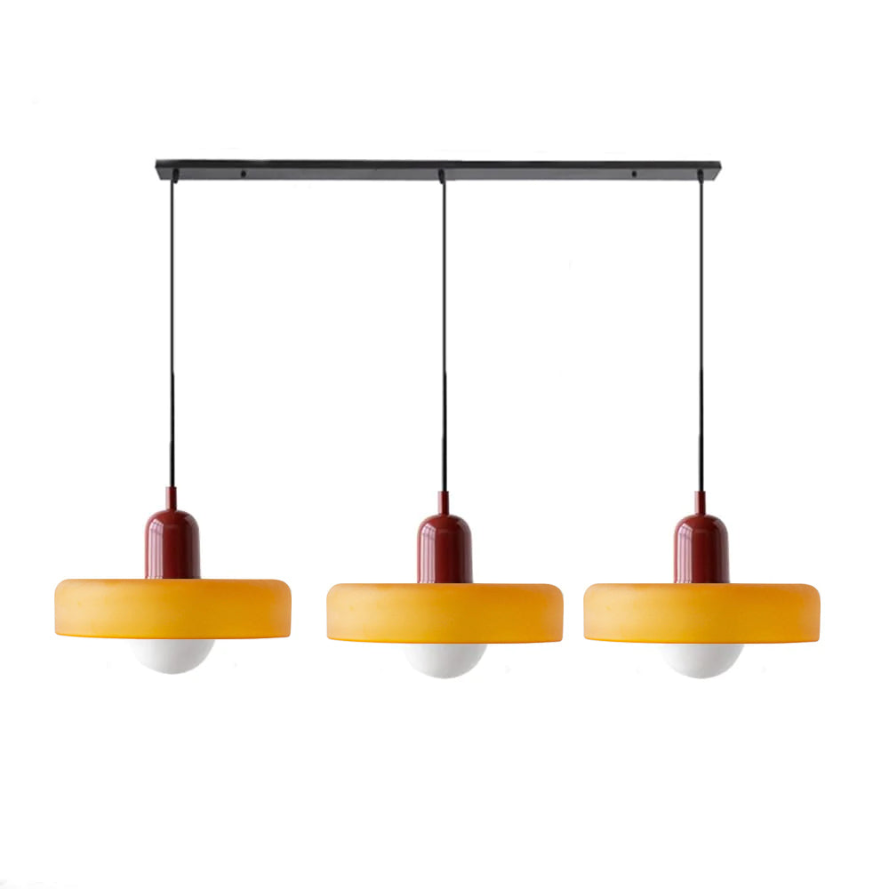 Three Head Bauhaus Style Minimalist Glass Pendant Light
