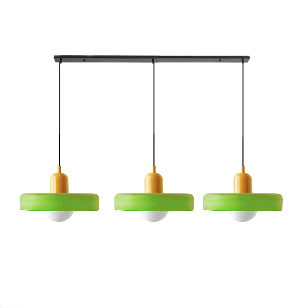 Three Head Bauhaus Style Minimalist Glass Pendant Light