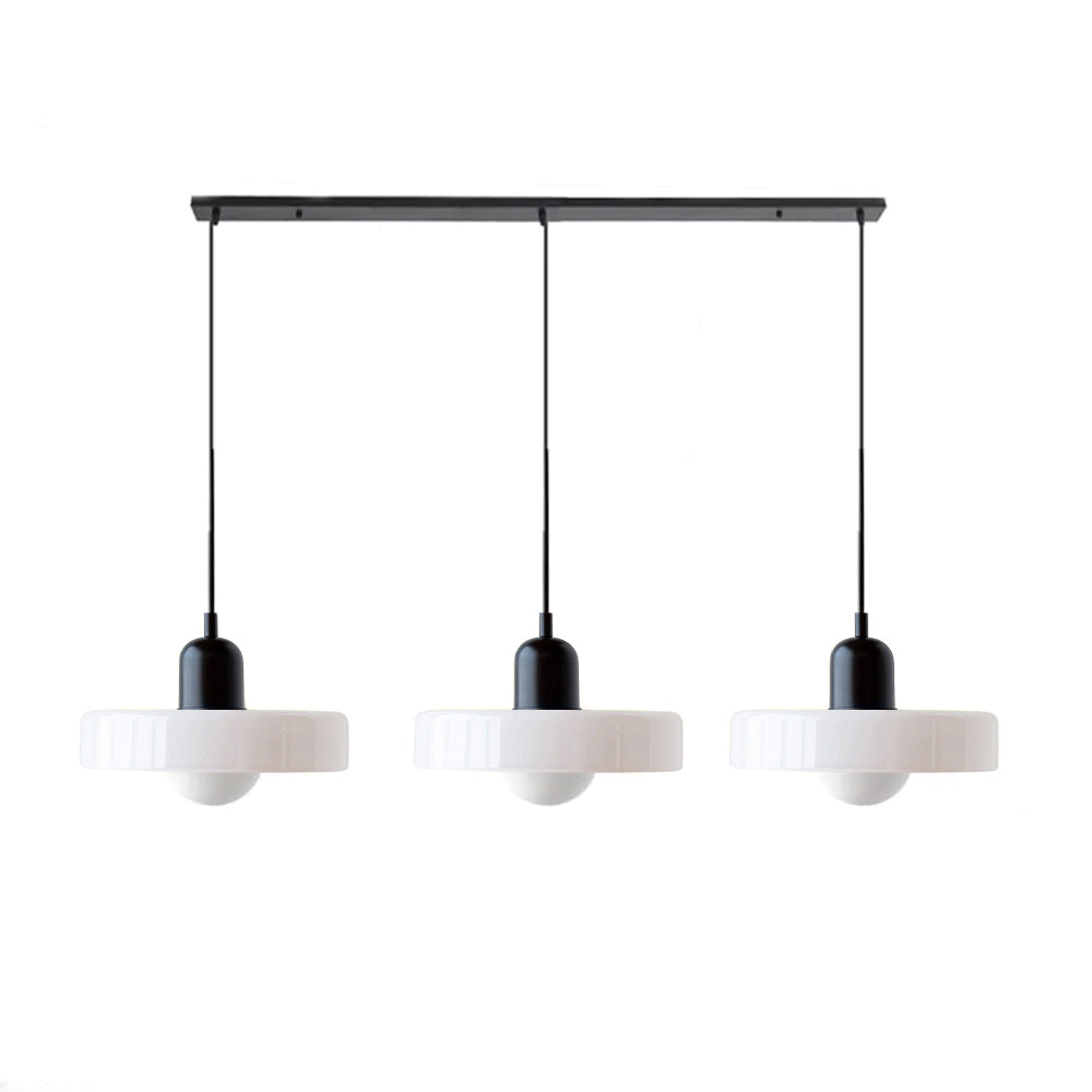 Three Head Bauhaus Style Minimalist Glass Pendant Light