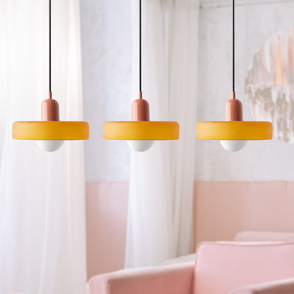 Three Head Bauhaus Style Minimalist Glass Pendant Light