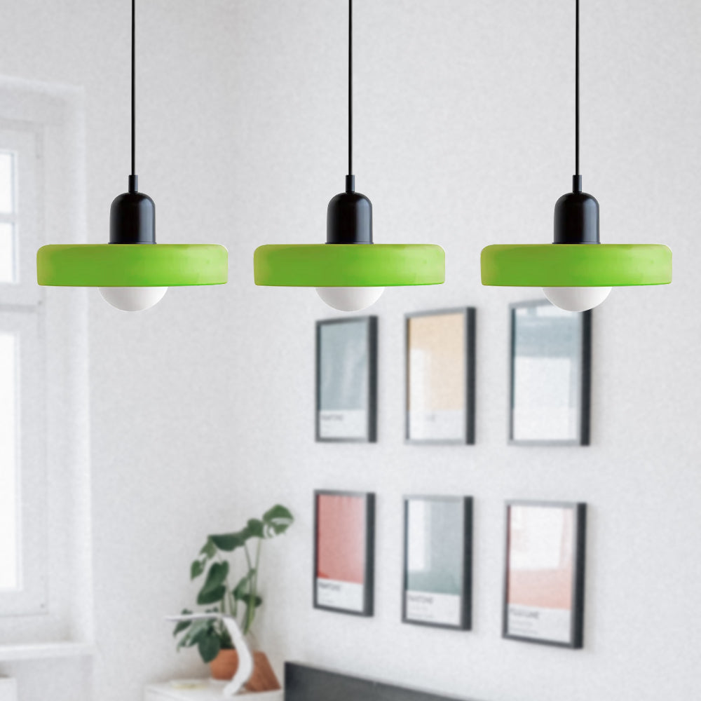Three Head Bauhaus Style Minimalist Glass Pendant Light