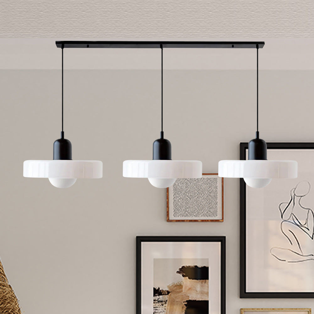 Three Head Bauhaus Style Minimalist Glass Pendant Light