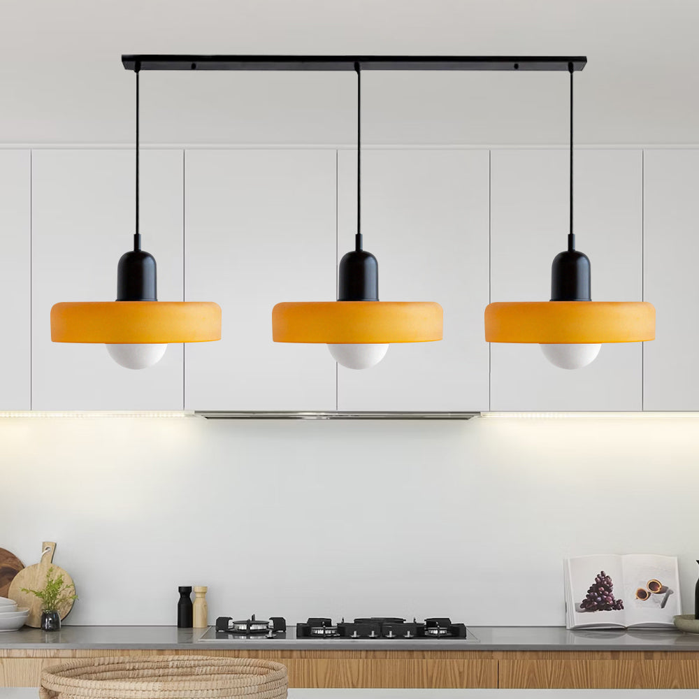 Three Head Bauhaus Style Minimalist Glass Pendant Light