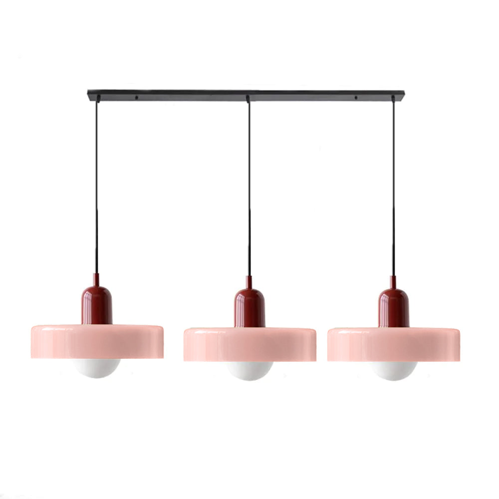 Three Head Bauhaus Style Minimalist Glass Pendant Light
