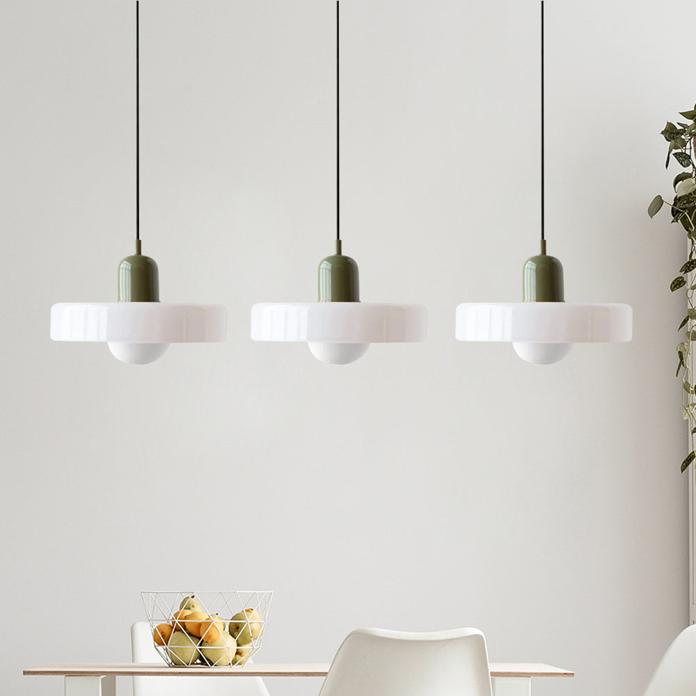 Three Head Bauhaus Style Minimalist Glass Pendant Light