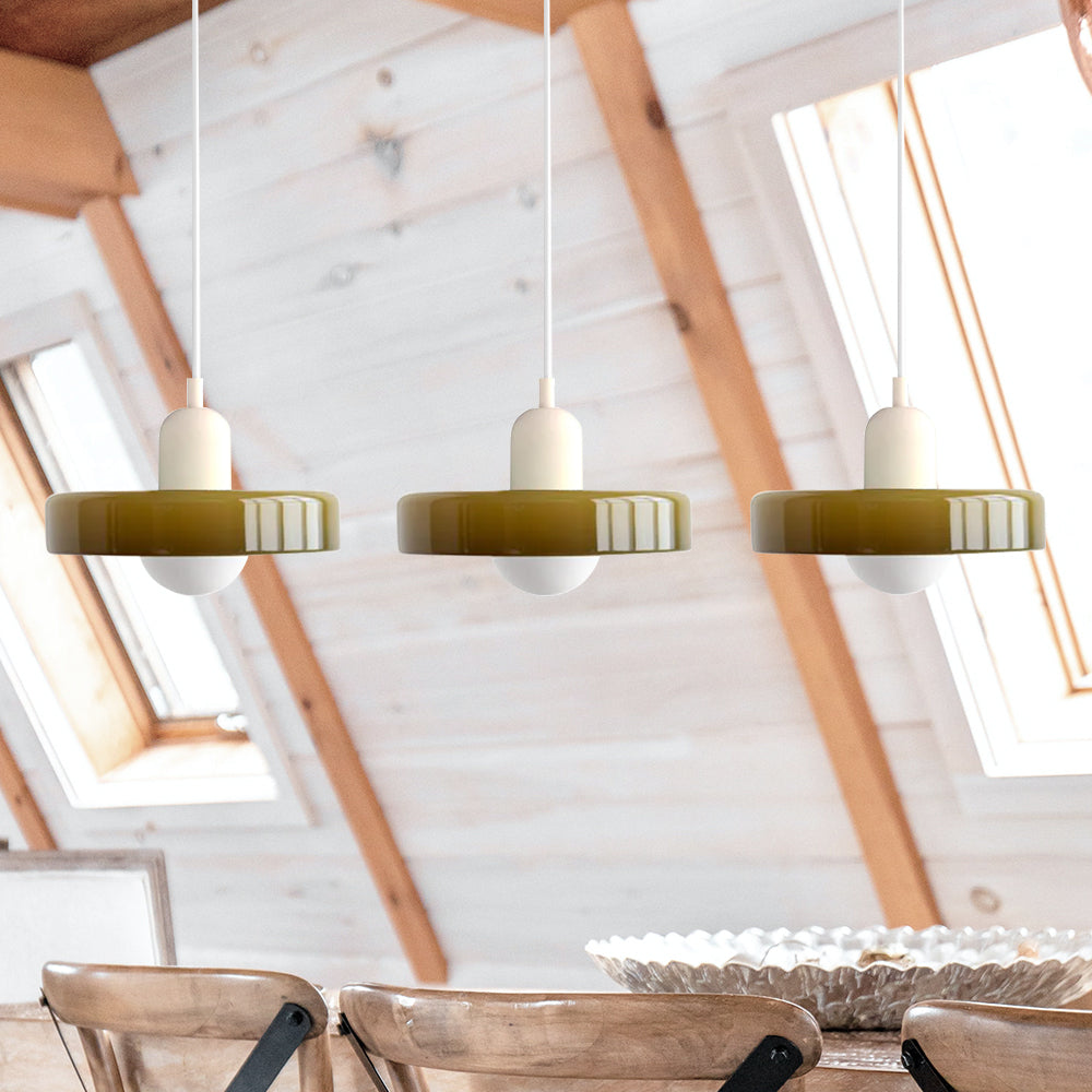 Three Head Bauhaus Style Minimalist Glass Pendant Light