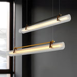 Acrylic Nami Linear Pendant Island Light With Adjustable Hanging Length