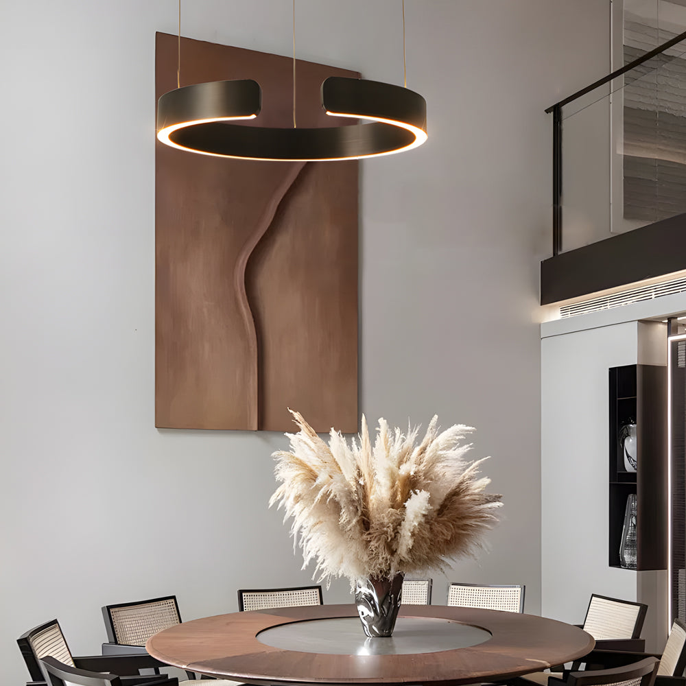 Modern C Shaped Pendant Light With Adjustable Height