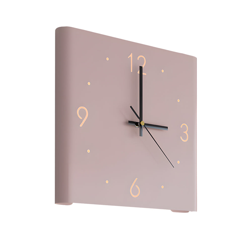Square Metal Silent Backlit Led Corner Wall Clock Modern Wall Decor
