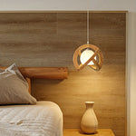 Simple Wood Japanese Pendant Light Li002661