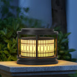 Round Solar Fence Post Lights Ha079569