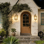 European Vintage Outdoor Wall Sconce in Solid Copper with Clear Glass