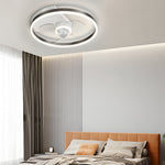 Simple Round Silent Led Three Step Dimming Modern Flush Mount Ceiling Fans