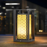 Modern Floral LED Pathway Light for Garden and Lawn – Black