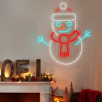 Modern Acrylic LED Snowman Sign with Dimmer for Festive Interiors