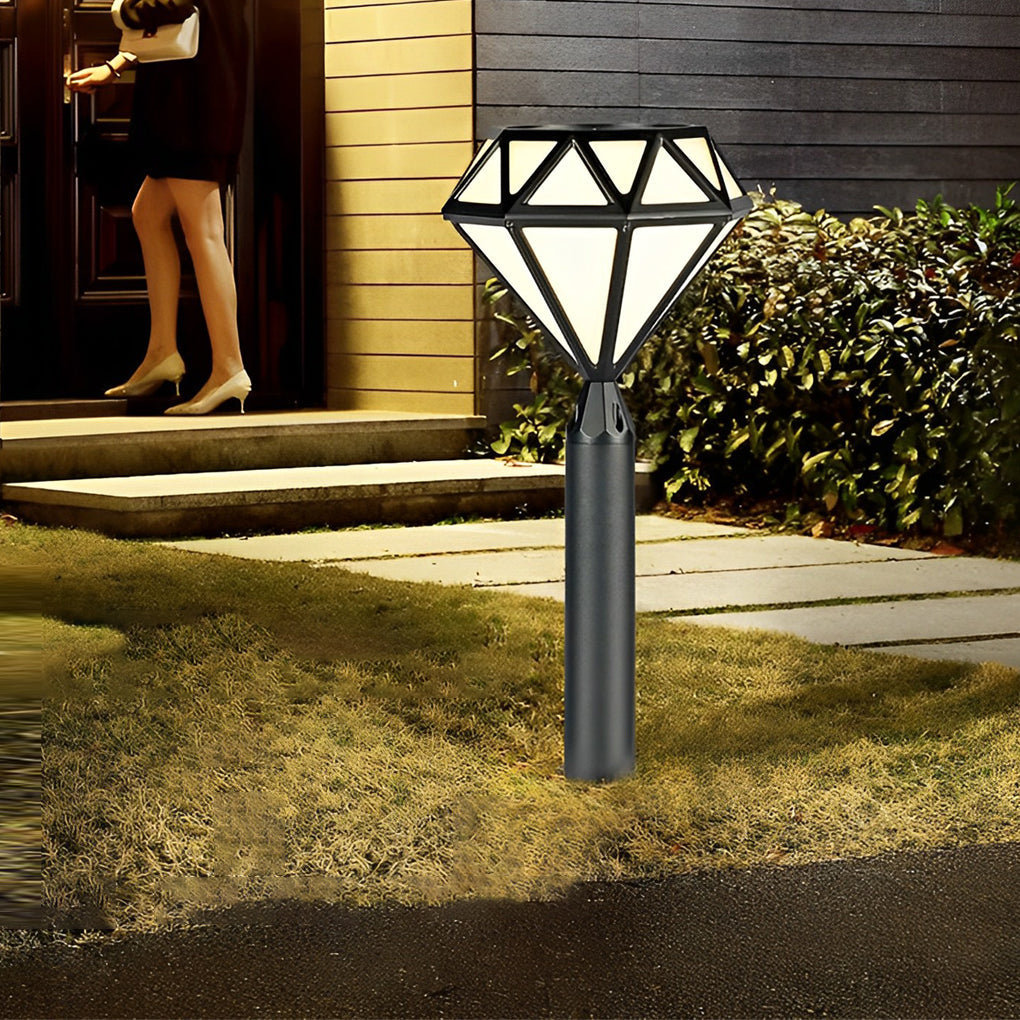 Geometric Black Modern Lawn Lamp Ha077226