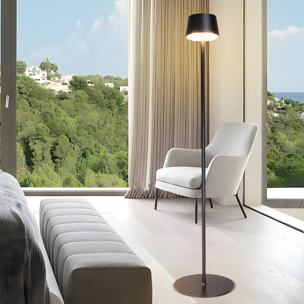48 8 In Black Touch Dimming Led Rechargeable Floor Lamp
