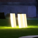Modern Cuboid LED Lawn Light in Stainless Steel for Garden Pathways