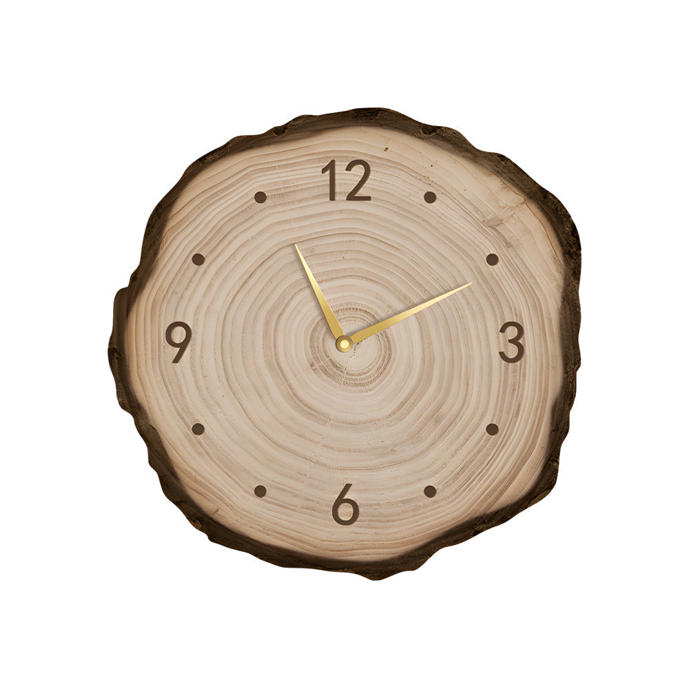 Rustic Round Wood Slice Clock With Remote Control And Led Lights Us Plug
