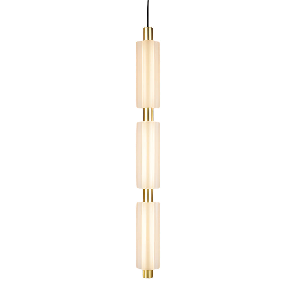 1 2 3 Heads Acrylic Cylinder Pendant Lights Modern Hanging Lamp In Gold Black