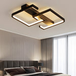 Simple Lines Square Frame 3 Step Dimming Led Black Modern Ceiling Lights