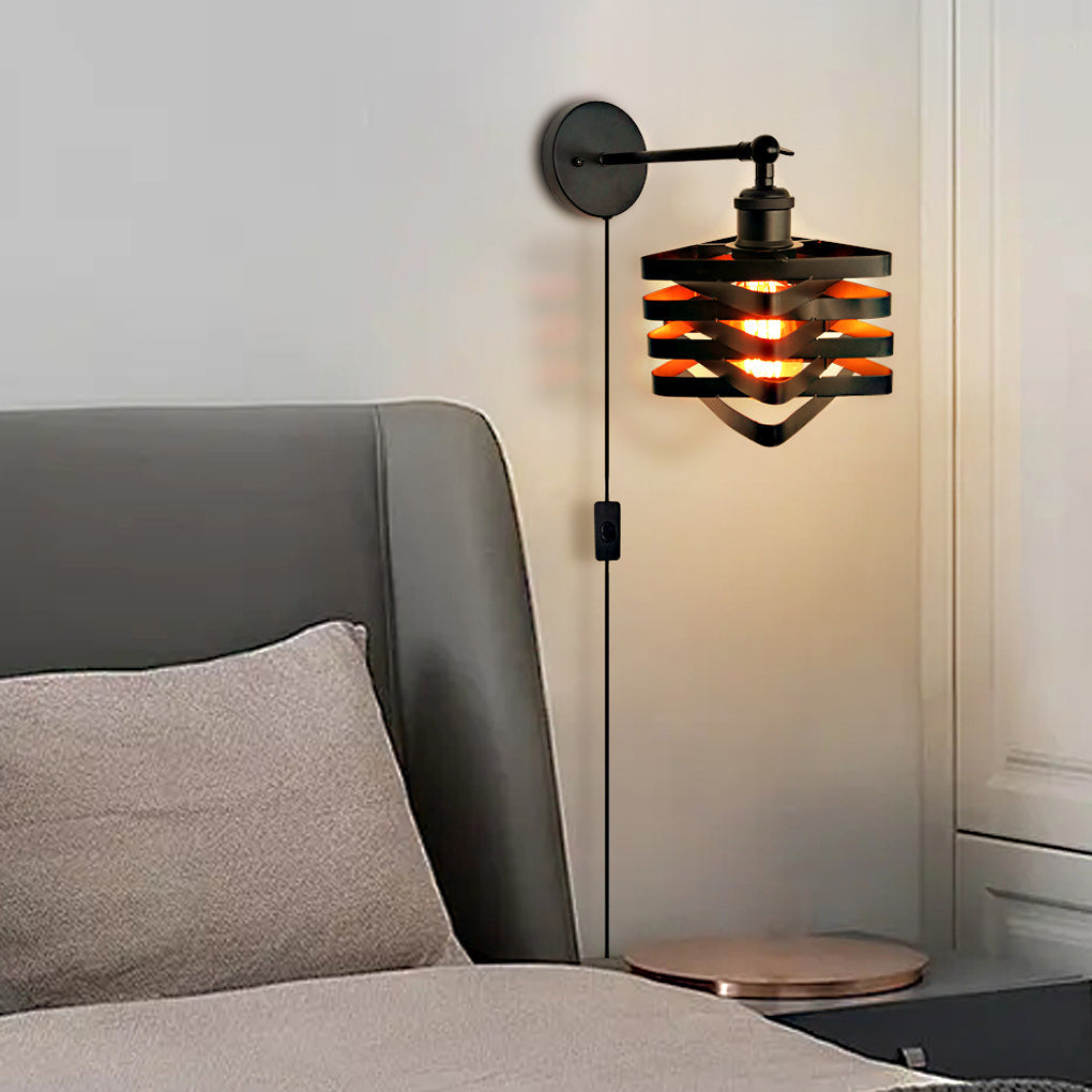 Black Swing Arm Wall Sconces With Plug Ha079888
