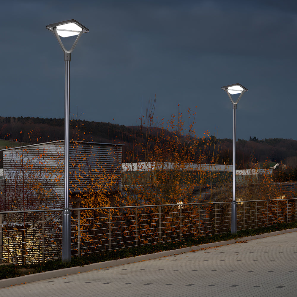 Black Led Solar Lamp Post And Pole Street Lights