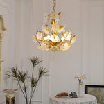 French Style 4 Light Glass Flower Bouquet Chandelier