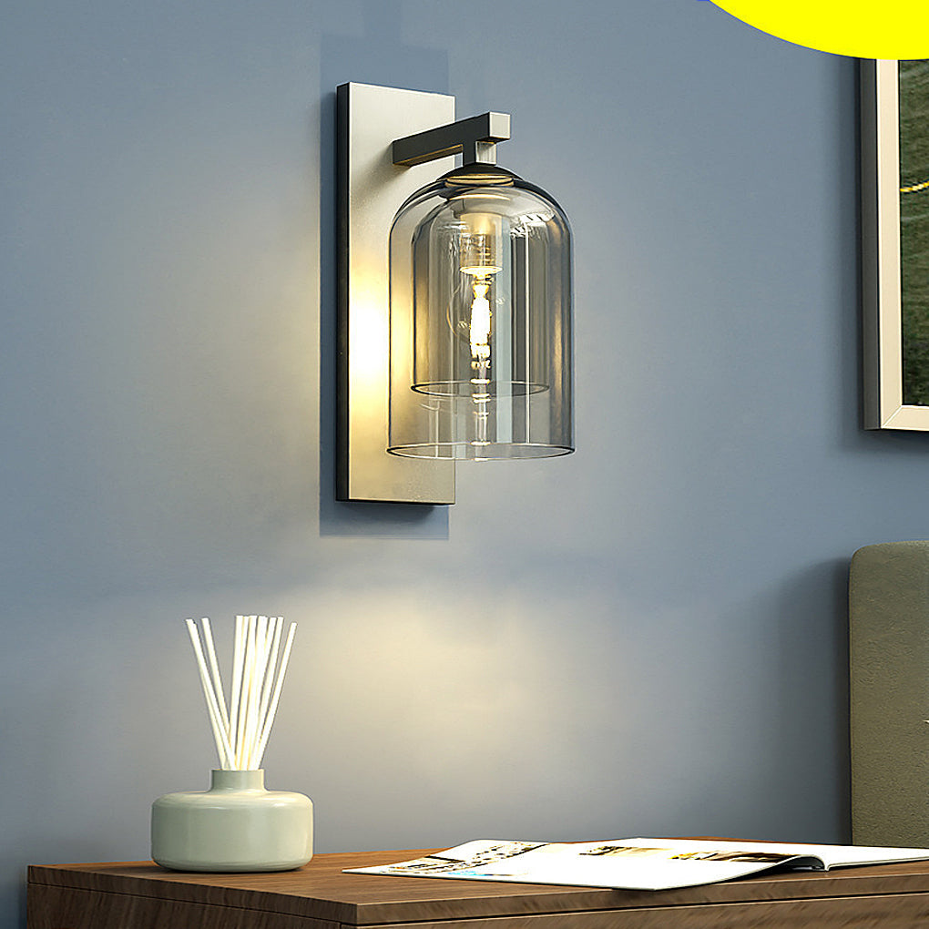Nordic Minimalist Double-Layer Glass Wall Sconce for Modern Interiors
