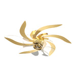 Flowers Leaves Shake Head 3 Step Dimming Modern Ceiling Fans With Light