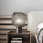 1 Light Cylinder And Cubo Smoke Glass Orb Modern Table Lamp