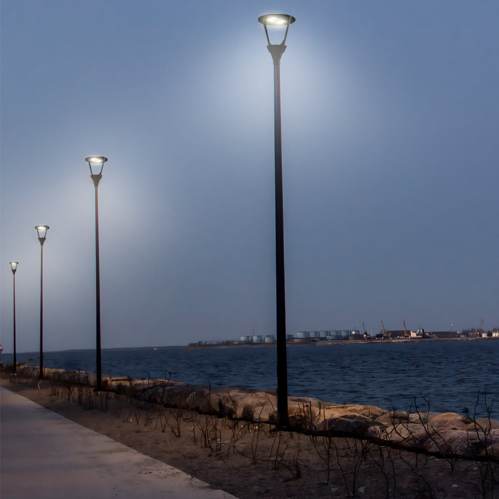 21 Inch Black Post Top Led Light Fixture