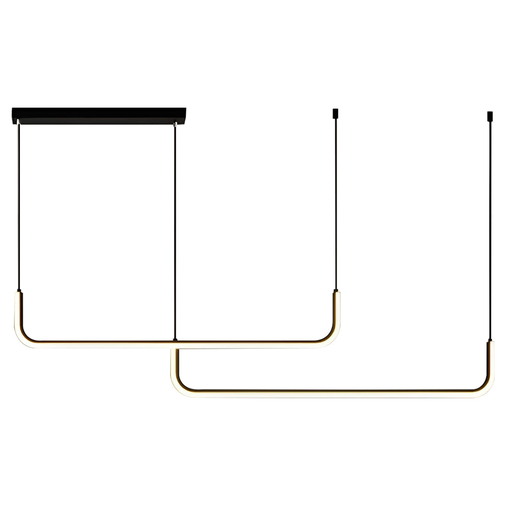 Minimalist Strip Three Color Dimming Led Black Nordic Chandelier Pendant Light