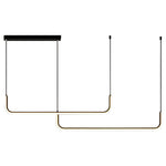Minimalist Strip Three Color Dimming Led Black Nordic Chandelier Pendant Light