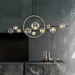 Modern Black Glass Bubble LED Chandelier for Dining Room and Kitchen Island