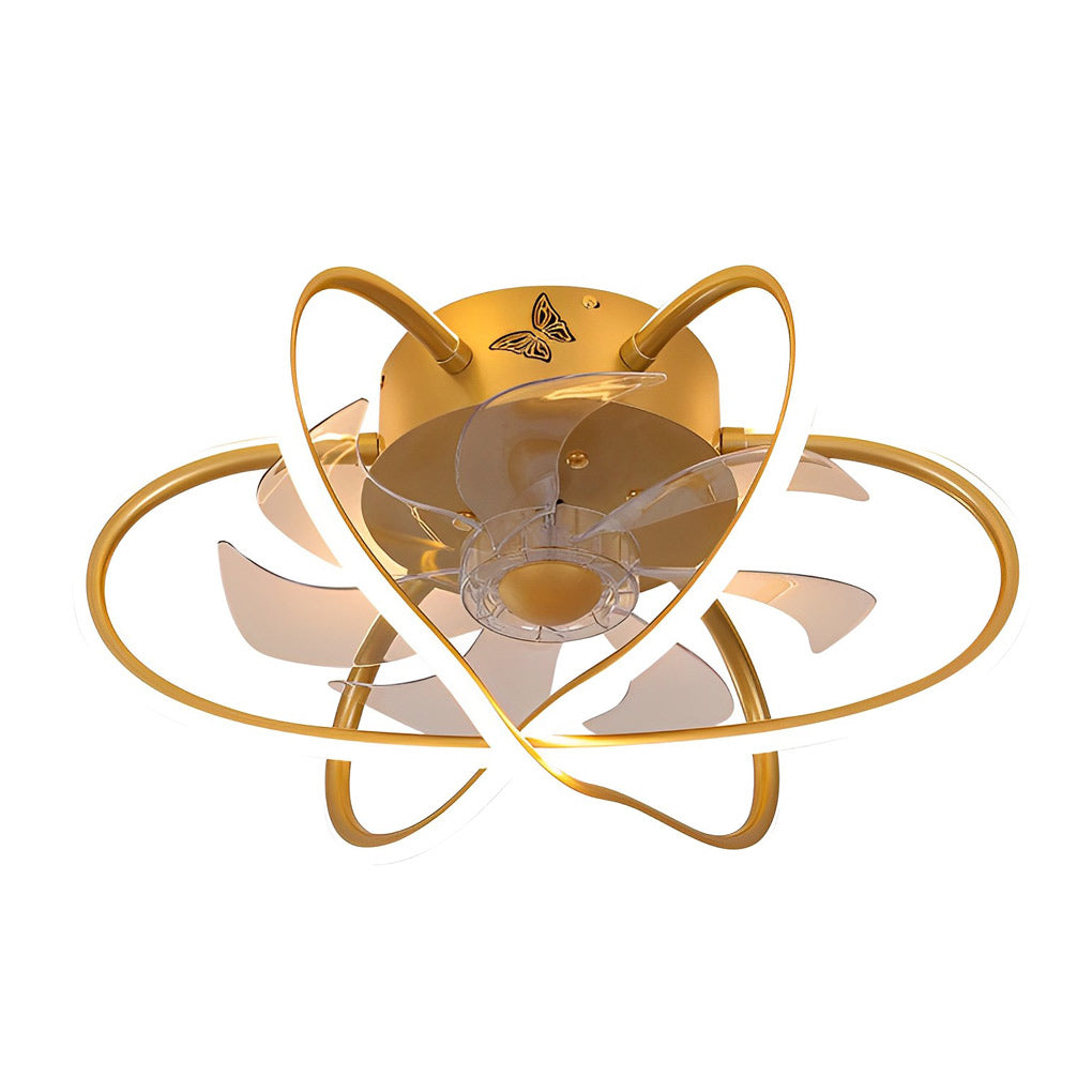 Round Flower Cage Ceiling Fans Lamp Ha082887