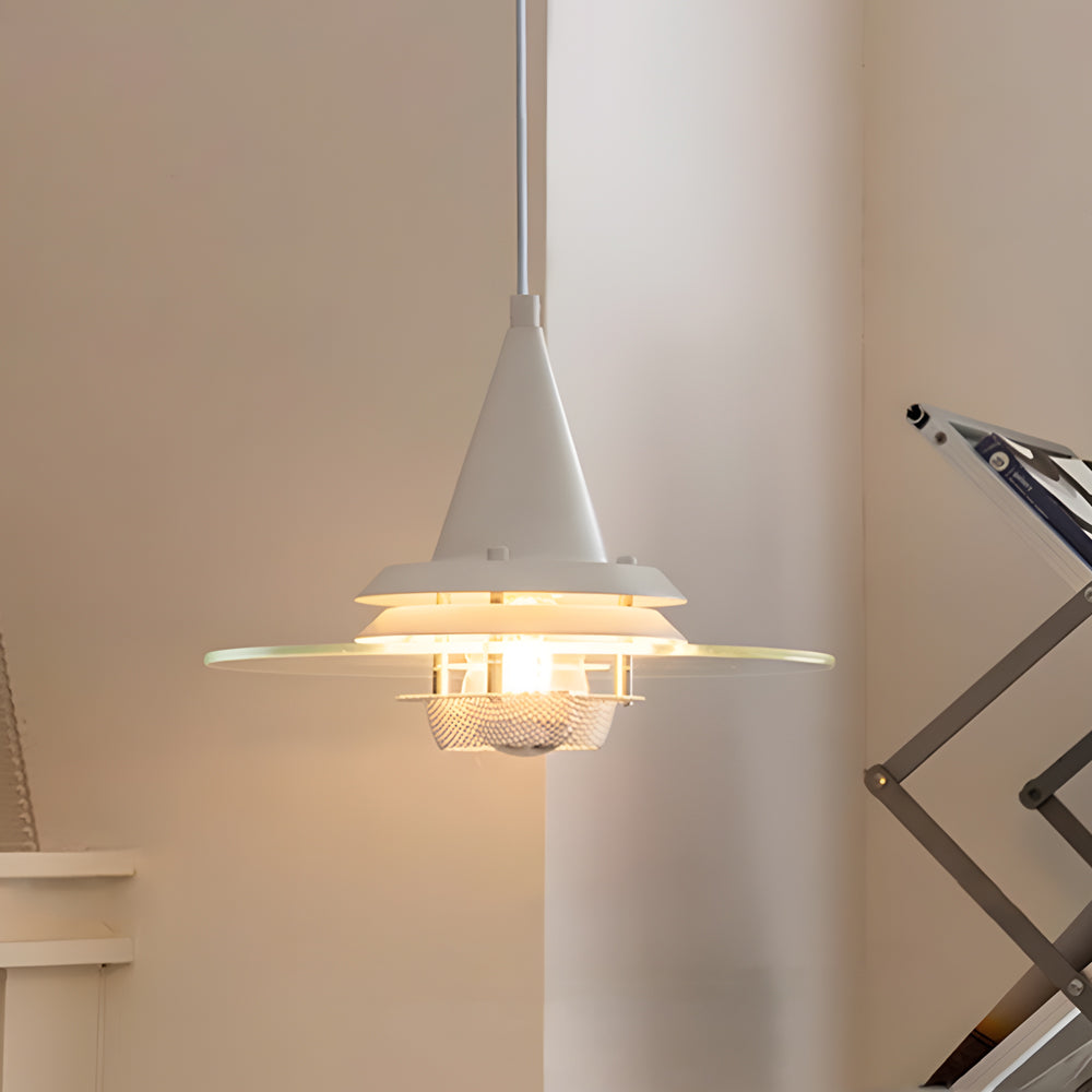 Round Transparent Glass Ufo 3 Step Dimming Modern Pendant Light Fixture