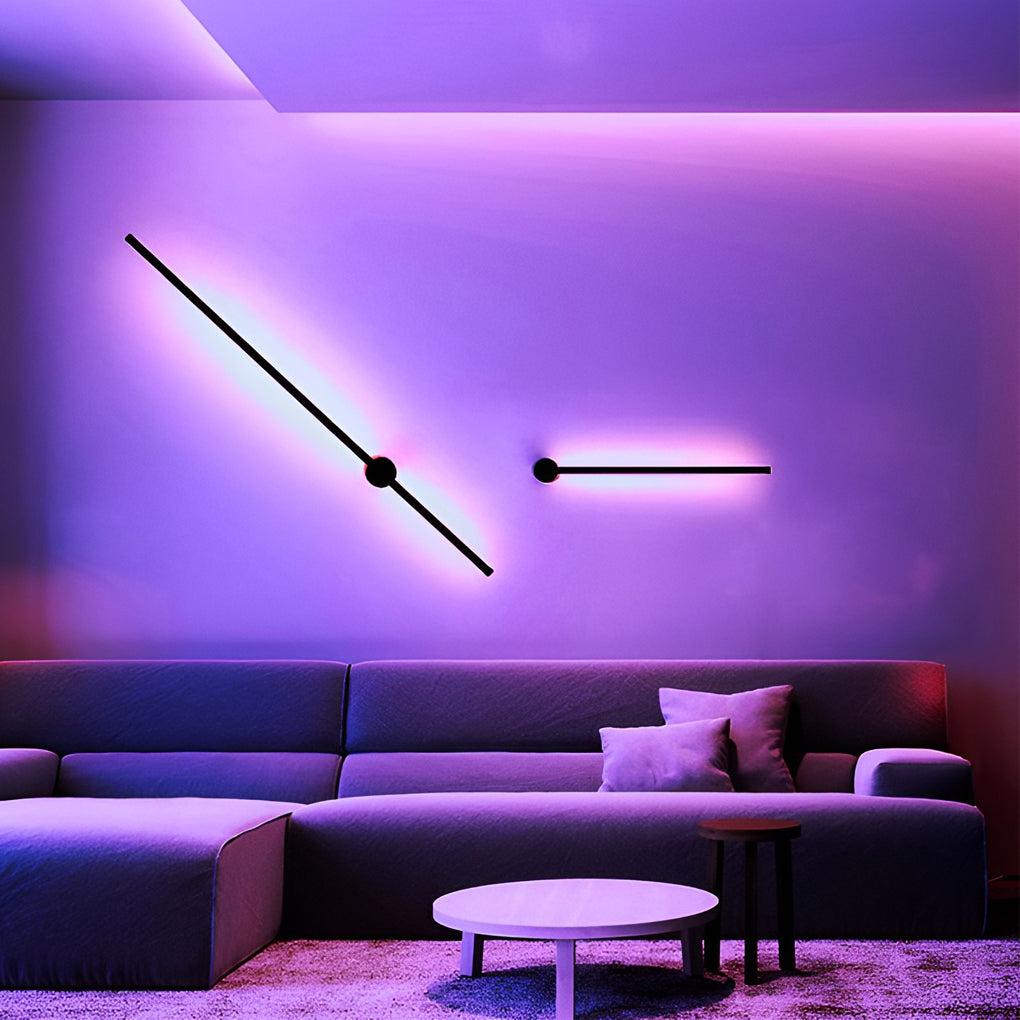 Modern Linear LED Wall Sconce with RGB Remote Control