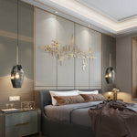 Copper Light Luxury Crystal Smoke Gray Post Modern Pendant Lights Fixture Li002770
