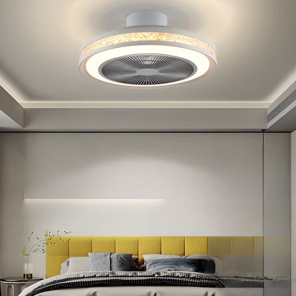 Nordic Minimalist Household Stepless Dimming Integrated Ceiling Fan Lamp