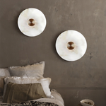Modern Sipmple Round Alabaster Wall Light