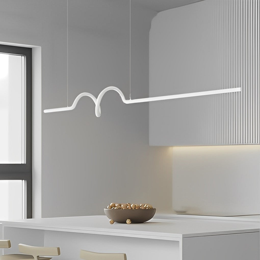Aurelle Wave LED Pendant Light – Minimalist Nordic Chandelier with Stepless Dimming