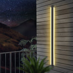 Modern Linear Outdoor Wall Light in Black, Dimmable LED