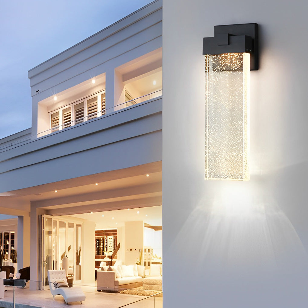 Rectangular Bubble Crystal Outdoor Wall Lamp Li002108